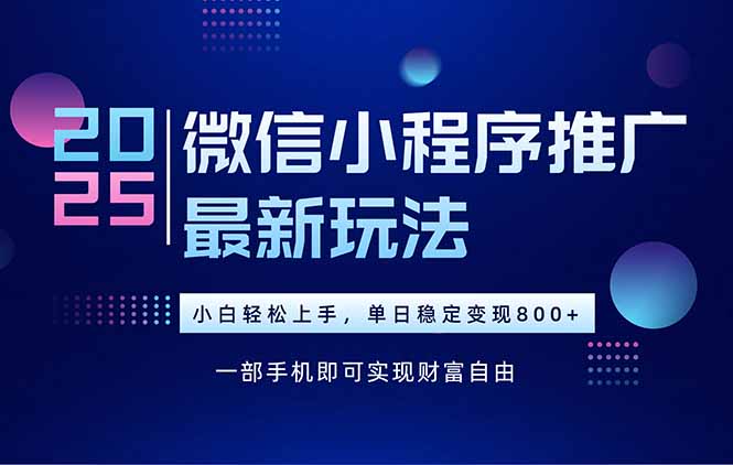 （15603期）25年下半年微信小程序推广最新玩法，轻松日入800+|小鸡网赚博客