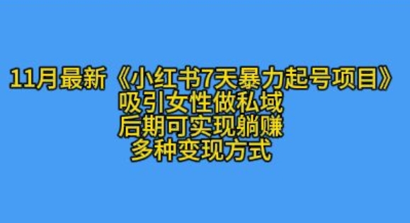 K总部落11月最新小红书7天暴力起号项目，吸引女性做私域【揭秘】|小鸡网赚博客