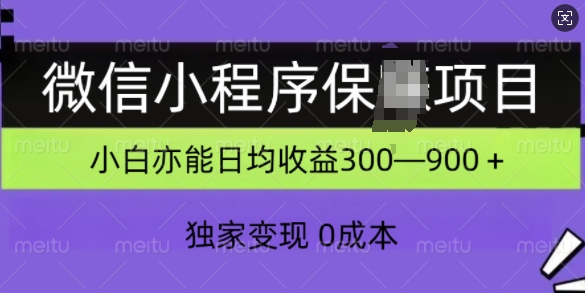 微信小程序保Z项目，独家变现，日均收益几张|小鸡网赚博客