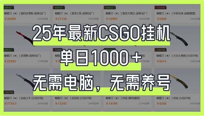 （14178期）25年最新CSGO挂机系统，单日1000+，无需电脑，无需养号，0基础可上手|小鸡网赚博客