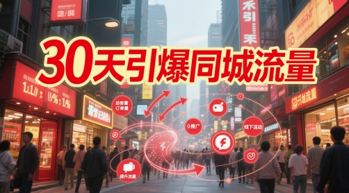 30天引爆同城流量：团购篇 认知篇 流量篇 来客篇 达人篇 老板人设IP篇 投流篇|小鸡网赚博客