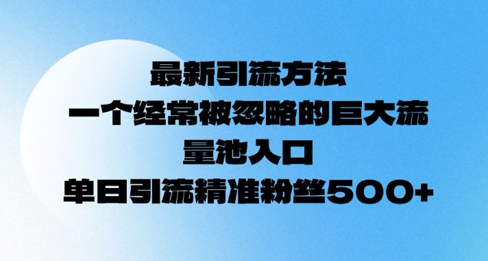 最新引流方法，一个经常被忽略的巨大流量池入口，单日精准引流粉丝500|小鸡网赚博客