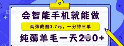 简单截图就能有收益，最适合小白做的副业，日入2张+轻轻松松|小鸡网赚博客