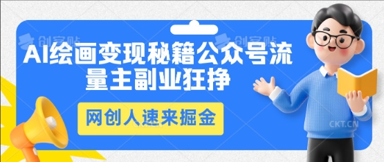 AI绘画变现秘籍：公众号流量主副业狂挣，网创人速来掘金|小鸡网赚博客