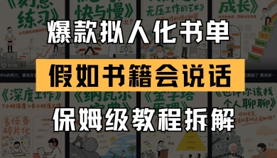 最新爆款拟人化书单玩法，假如书籍会说话，保姆级教程|小鸡网赚博客