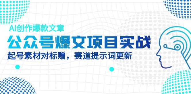（14709期）公众号爆文项目实战，AI创作爆款文章，起号素材对标赠（附赛道AI提示词）|小鸡网赚博客