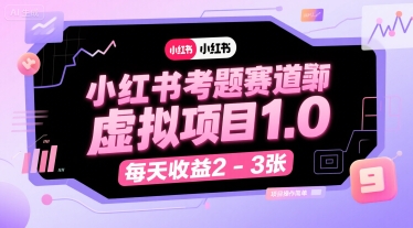 小红书考题赛道虚拟项目1.0，项目操作简单，每天收益2-3张|小鸡网赚博客