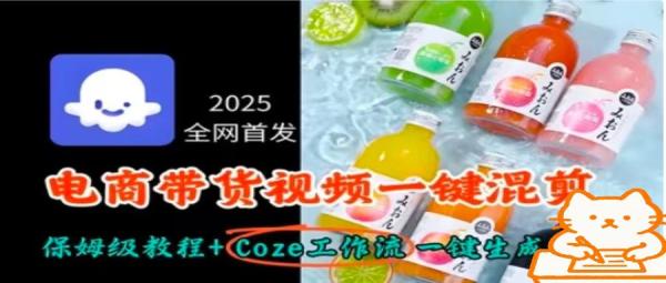 2025全网首发，电商带货视频一键混剪保姆级教程+Coze工作流一键生成|小鸡网赚博客