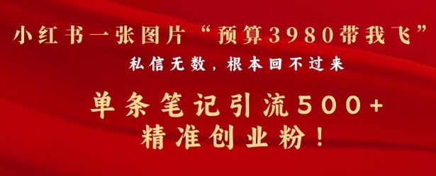 小红书一张图暴力引流500+精准创业粉|小鸡网赚博客