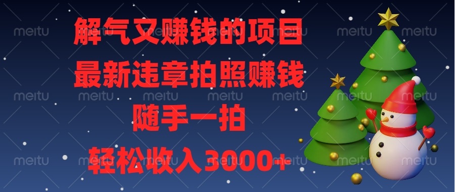 （13686期）解气又赚钱的项目，最新违章拍照赚钱，随手一拍，轻松收入3000+|小鸡网赚博客