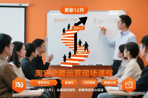 淘宝全套运营现场课程（更新12月），从基础到高阶，拆解淘宝核心玩法|小鸡网赚博客