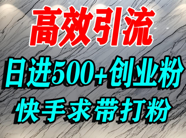 怎么打创业粉？快手求带视角精准引流创业粉，宝妈、学生群体日进500+精准流量|小鸡网赚博客