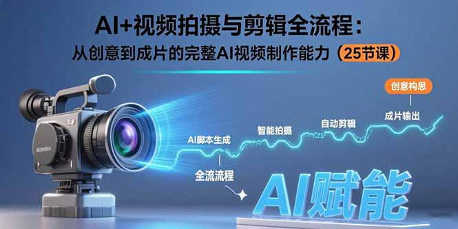 （15612期）AI+视频拍摄与剪辑全流程：从创意到成片的完整AI视频制作能力（25节课）|小鸡网赚博客