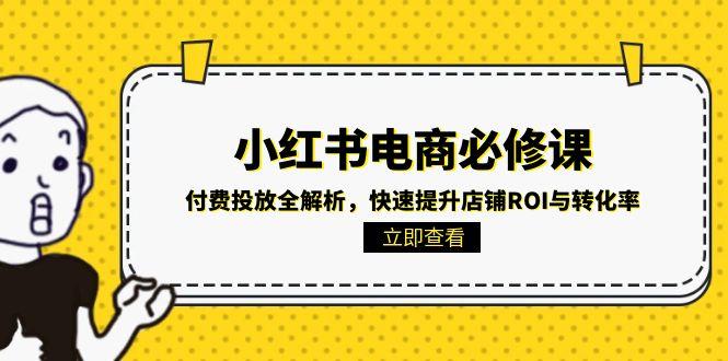 （15040期）小红书电商必修课：付费投放全解析，快速提升店铺ROI与转化率|小鸡网赚博客
