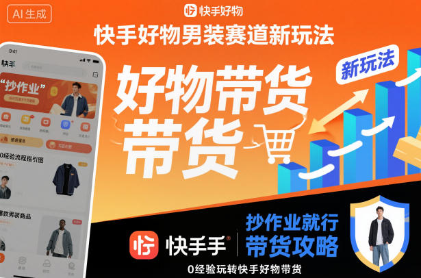 快手好物男装赛道新玩法，抄作业就行，0经验玩转快手好物带货|小鸡网赚博客