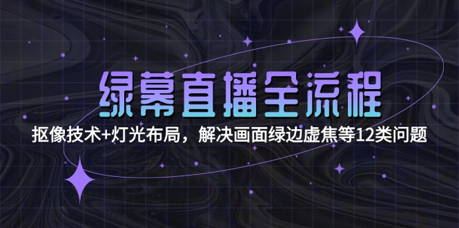 （15044期）绿幕直播全流程：抠像技术+灯光布局，解决画面绿边虚焦等12类问题|小鸡网赚博客