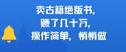 卖古籍绝版书，挣了几十个，操作简单，悄悄做|小鸡网赚博客