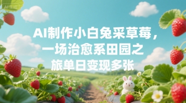 AI制作小白兔采草莓，一场治愈系田园之旅单日变现多张|小鸡网赚博客