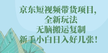 京东短视频带货项目，全新玩法，无脑搬运复制，新手小白日入好几张!|小鸡网赚博客