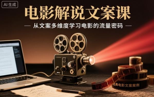 电影解说文案课,从文案多维度学习电影的流量密码|小鸡网赚博客