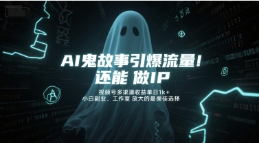AI鬼故事引爆流量，还能做IP，视频号多渠道收益单日1k+，小白副业、工作室放大的最佳选择|小鸡网赚博客