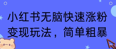 小红书无脑快速涨粉变现玩法，简单粗暴|小鸡网赚博客
