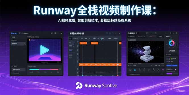 （15515期）Runway全栈视频制作课：AI视频生成，智能剪辑技术，影视级特效处理系统|小鸡网赚博客