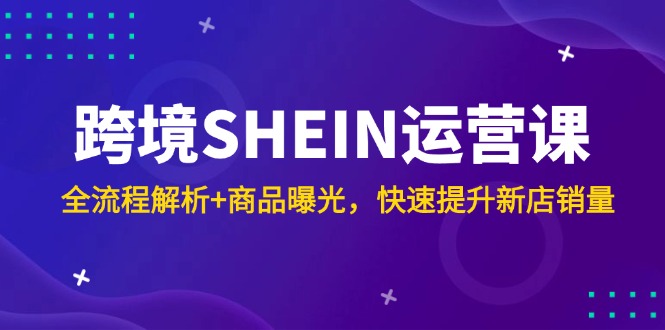 （14832期）跨境SHEIN运营课，全流程解析+商品曝光，快速提升新店销量|小鸡网赚博客