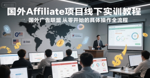 国外Affiliate项目线下实训教程，国外广告联盟从零开始的具体操作全流程|小鸡网赚博客