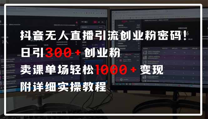 （14564期）抖音无人直播引流密码！日引300+创业粉 单场轻松1000+变现 附详细实操教程|小鸡网赚博客