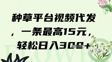 种草平台视频代发，一条最高15元，轻松日入3张|小鸡网赚博客