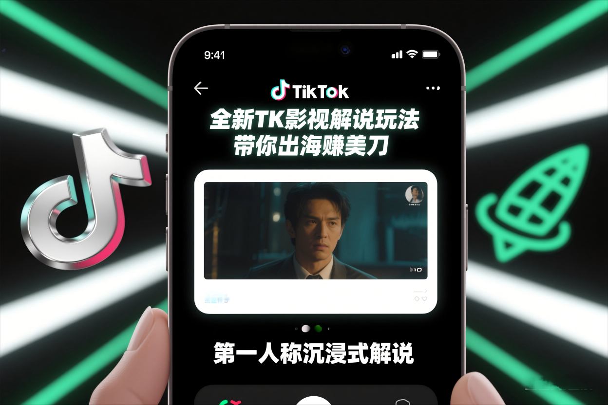 TikTok第一人称影视解说教学，全新TK影视解说玩法，带你出海賺美刀|小鸡网赚博客
