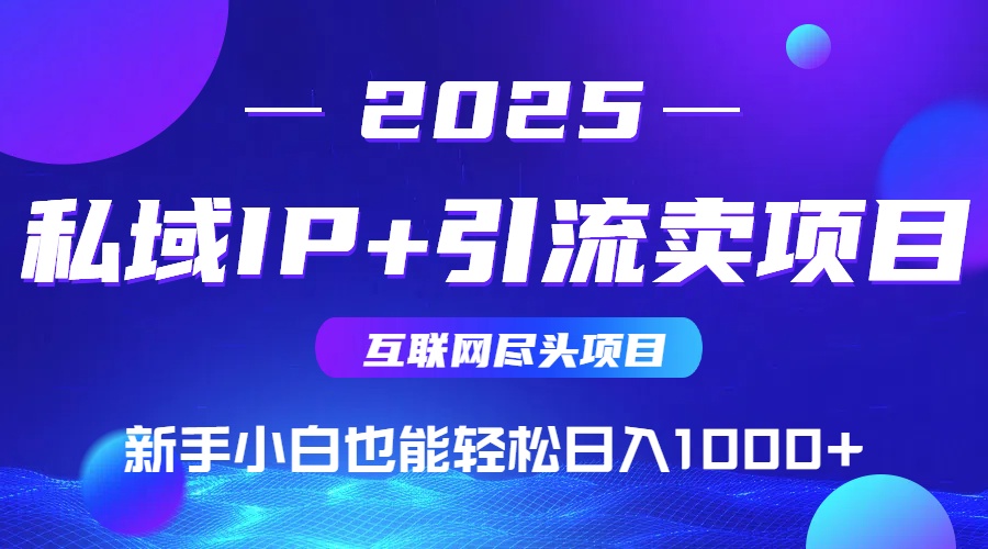 （15531期）2025网创尽头项目，私域IP+引流，新手小白也能在家日入1000+|小鸡网赚博客