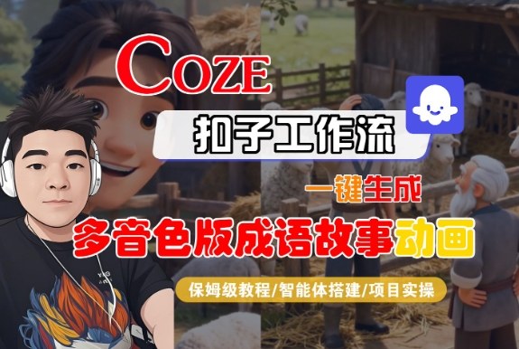 Coze扣子智能体工作流一键生成“多音色版成语故事“动画，全流程保姆级教学|小鸡网赚博客