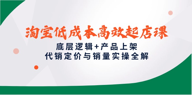 （14842期）淘宝低成本高效起店课，底层逻辑+产品上架，代销定价与销量实操全解|小鸡网赚博客