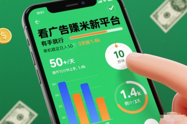 看广告賺米新平台,有手就行,单机稳定日入50+,操作10分钟上手,3天搞了1.4k【揭秘】|小鸡网赚博客
