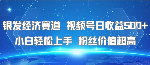 银发经济赛道 视频号日收益5张+ 小白轻松上手  粉丝价值超高|小鸡网赚博客