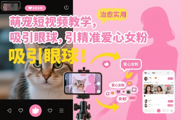 萌宠短视频教学，吸引眼球，引精准爱心女粉|小鸡网赚博客