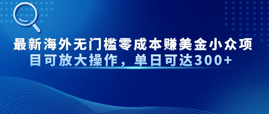 （14542期）最新海外无门槛零成本赚美金小众项目可放大操作，单日可达300+ |小鸡网赚博客