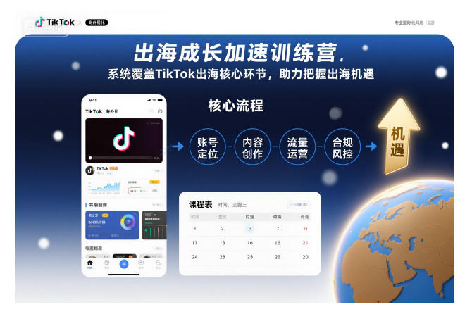 出海成长加速训练营，系统覆盖TikTok出海核心环节，助力把握出海机遇（更新）|小鸡网赚博客
