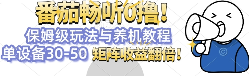 番茄畅听0撸，保姆级玩法与养机教程单设备30-50，矩阵收益翻倍|小鸡网赚博客