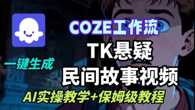 Coze扣子工作流一键生成TK悬疑民间故事视频，AI实操教学+保姆级教程|小鸡网赚博客