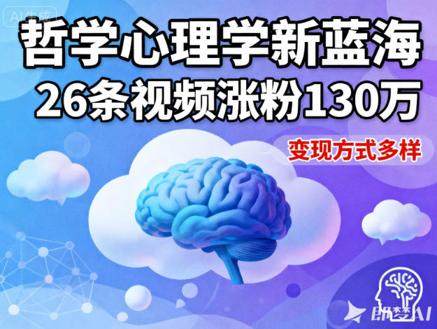 短视频新蓝海，哲学心理学赛道，26条视频涨粉130W，变现方式多样|小鸡网赚博客