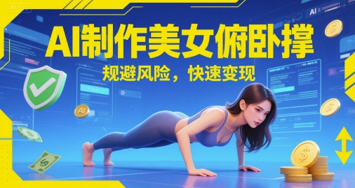 AI制作美女俯卧撑，规避风险，快速变现|小鸡网赚博客