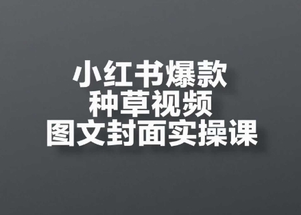 小红书爆款种草视频图文封面实操课，​开店、选品、引流、变现全流程|小鸡网赚博客