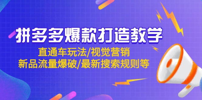 （14681期）拼多多爆款打造教学：直通车玩法/视觉营销/新品流量爆破/最新搜索规则等|小鸡网赚博客