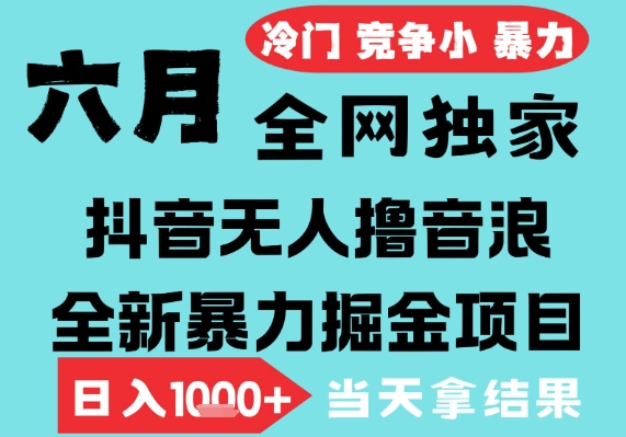 2025年6月高爆抖音无人直播最新撸音浪掘金项目，无脑日入1k+，低门槛小白可做，可矩阵放大【揭秘】|小鸡网赚博客