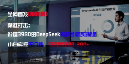 精准打击：价值3980的DeepSeek私域引流实操课，小白实操无门槛，日引精准粉300+|小鸡网赚博客