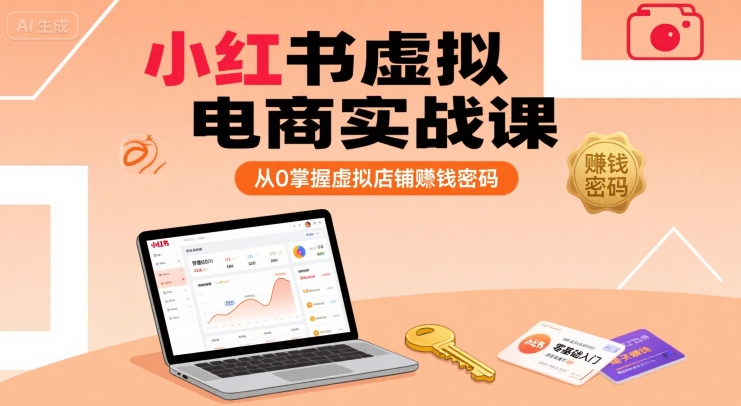 小红书虚拟电商实战课，从0掌握虚拟店铺賺钱密码|小鸡网赚博客