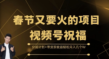 春节又要火的项目视频号祝福，分成计划+带货双收益，轻松月入几个W【揭秘】|小鸡网赚博客